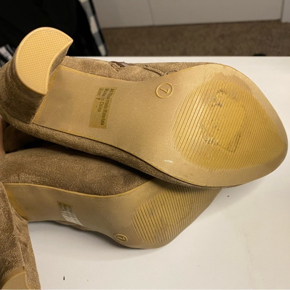 Tan Lace-Up Knee-High Women's Boots - Picture 6 of 7